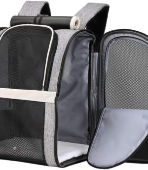 Pet Carrier Backpack with Window Blind for Small Cats Dogs, Ventilated Design, Safety Straps, Buckle Support, Collapsible, Designed for Travel, Hiking, Winter Outing, Outdoor, Go to Vet