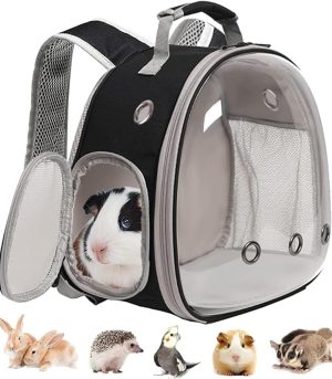Guinea Pig Backpack, Space Capsule Bubble Window Small Animal Backpack for Guinea Pig, Bird Bunny Rabbit