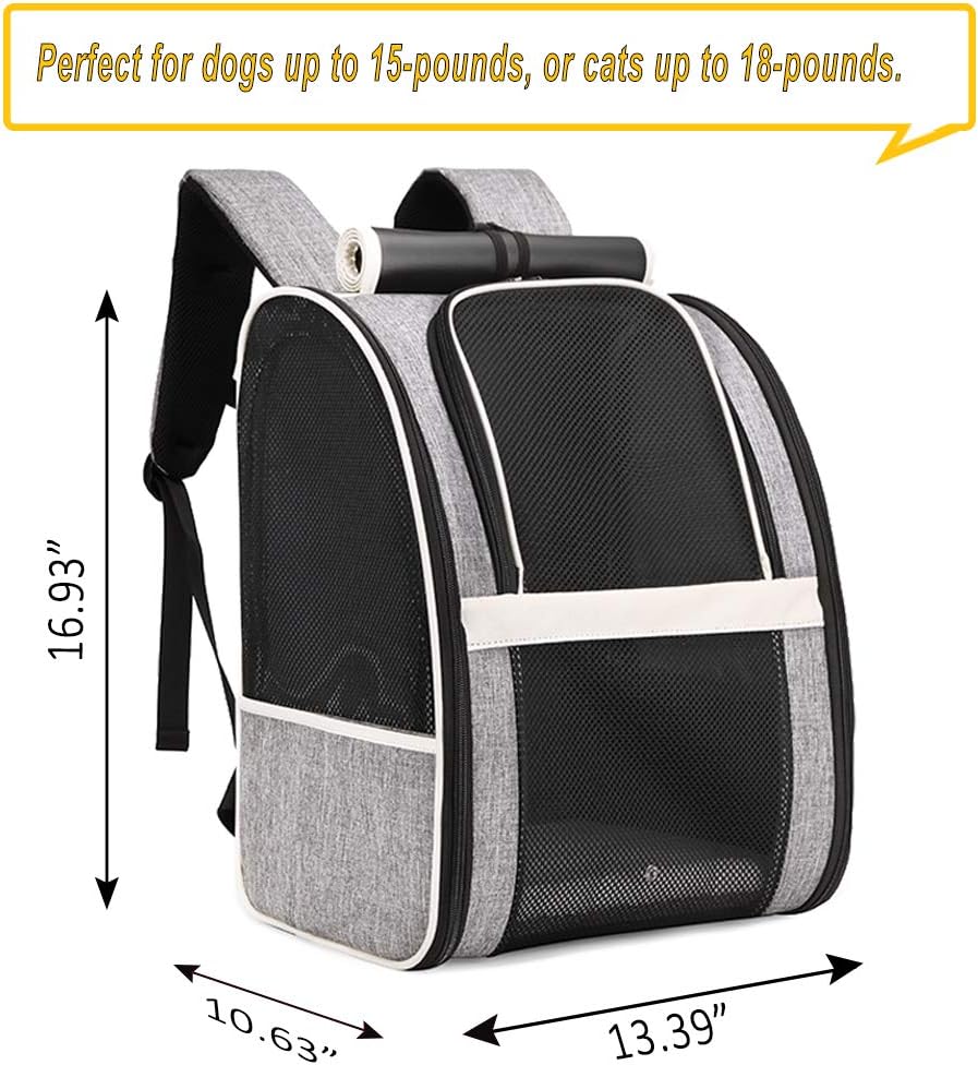 Pet Carrier Backpack with Window Blind for Small Cats Dogs, Ventilated Design, Safety Straps, Buckle Support, Collapsible, Designed for Travel, Hiking, Winter Outing, Outdoor, Go to Vet - Image 2