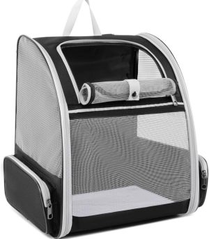 Cat Backpack Dog Backpack Carrier for Small Dogs and Medium Cat up to 15lbs, Travel Pet Carrier for Puppy Kitten Bunny, Cat Dog Carrying Backpack Collapsible (Black)