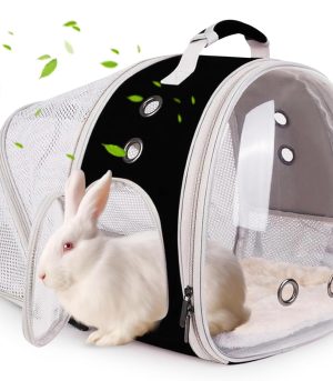 Back Expandable Backpack for Small Animals, Portable Travel Bag Breathable Pet Carrier Cages for Bunny, Guinea Pig, Bearded Dragon, Lizard, Rabbit, Squirrel, Tortoise, Kitten, Sugar Glider