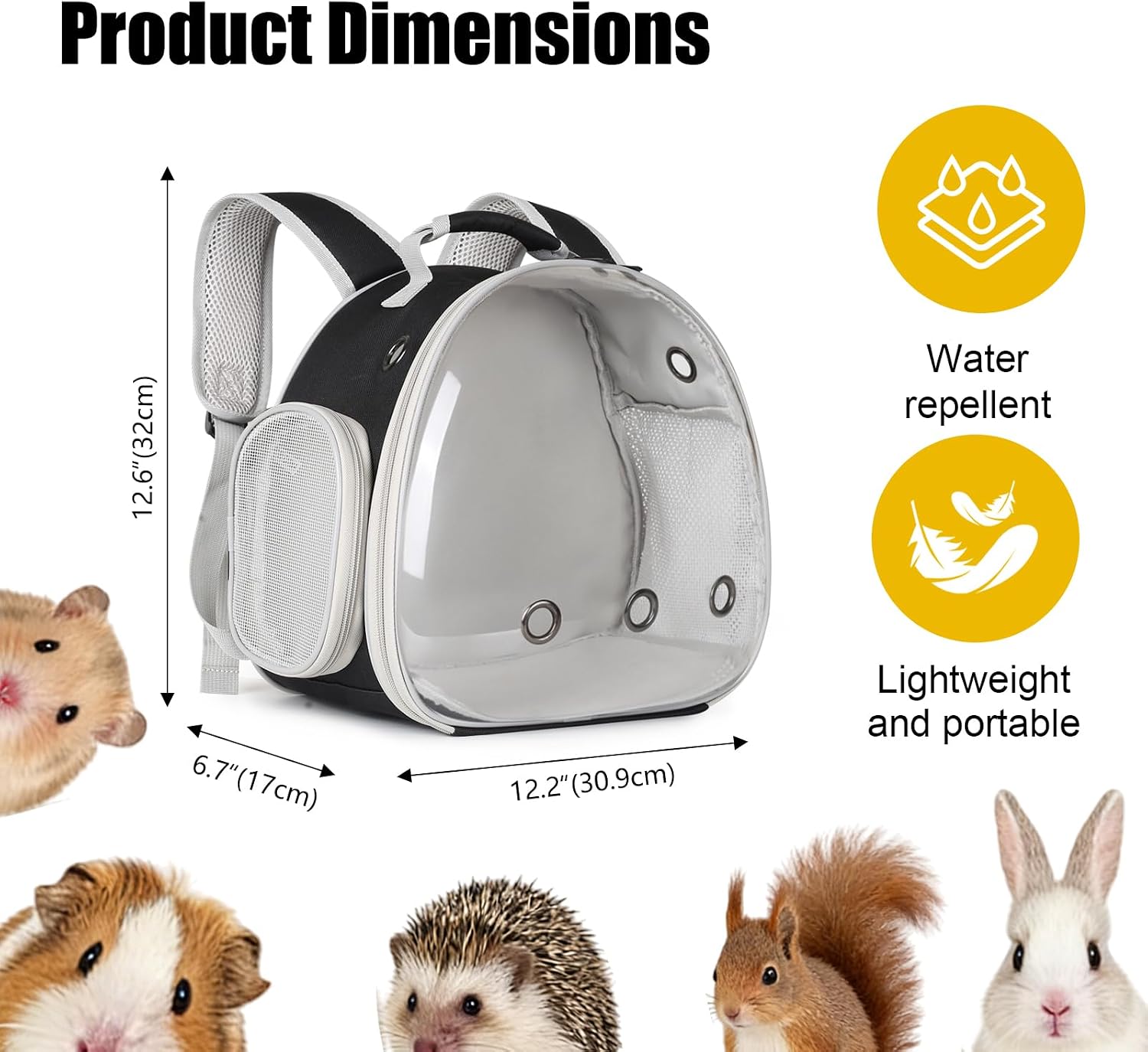 Guinea Pig Backpack, Space Capsule Bubble Window Small Animal Backpack for Guinea Pig, Bird Bunny Rabbit - Image 2