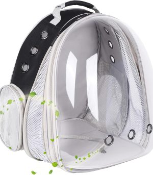 Front Expandable Large Cat Backpack Carrier, Fit up to 20 lbs, Space Capsule Bubble Window Pet Carrier Backpack for Large Fat Cat and Small Puppy