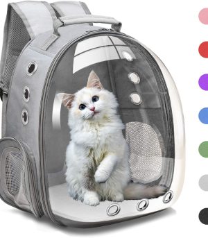 Bubble Carrying Bag for Small Medium dogs Cats, Space Capsule Pet Hiking backpack, Airline Approved Travel carrier - Grey
